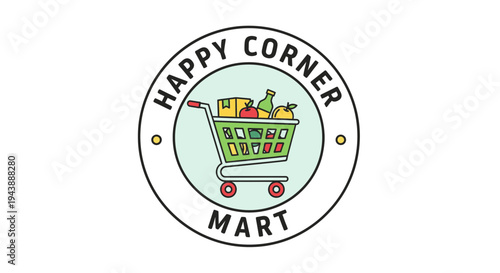 Shopping cart with grocery items 3.