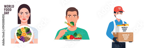 World food day celebration with healthy meals and delivery