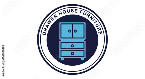 Blue Drawer Furniture Home Decor Object.