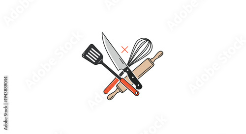 Kitchen Utensils Crossed Over Each Other.