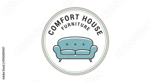 Sofa Furniture Home Comfort House Logo.