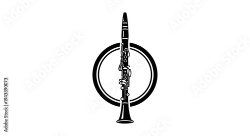 Black and white bassoon musical instrument.