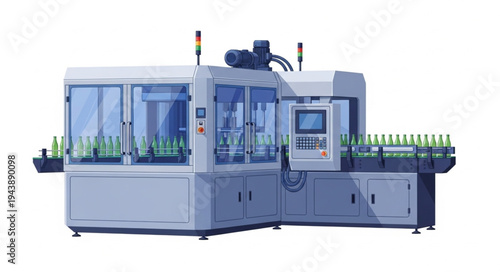 Industrial bottling machine equipment.