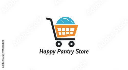 Shopping cart with grocery items 1.