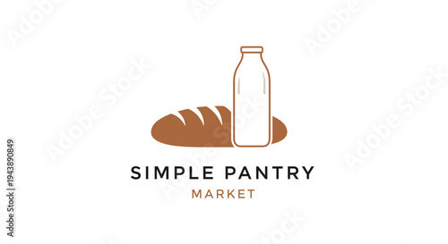 Simple Pantry Market Logo Illustration.