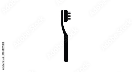 Simple black silhouette of a modern electric toothbrush on a white background