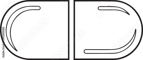 Vector illustration of 2 rounded rectangle buttons
