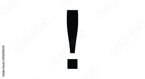A simple black exclamation mark isolated on a white background