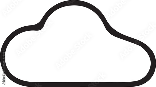 A simple black cloud shape on a white background