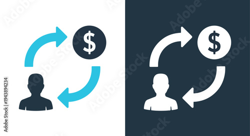 Business profit growth icons set vector arrows money flow success finance - Glyph solid icon - Editable modern style icon - Modern style icon - Blue icon set