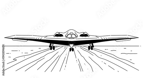 Stealth Bomber on Runway, Military Aircraft, Strategic Bomber, Aviation, Air Force