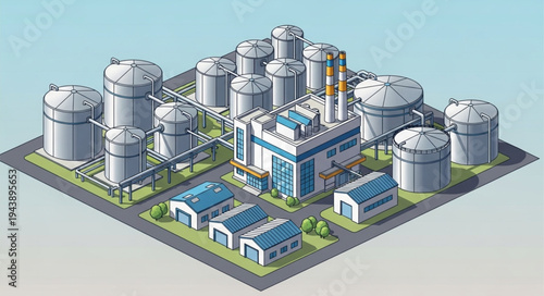 Industrial Factory Complex Structure.