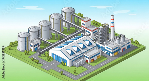 Industrial Factory Complex Infrastructure.