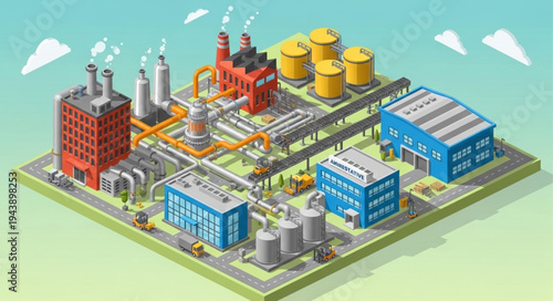 Industrial Factory Complex Infrastructure.