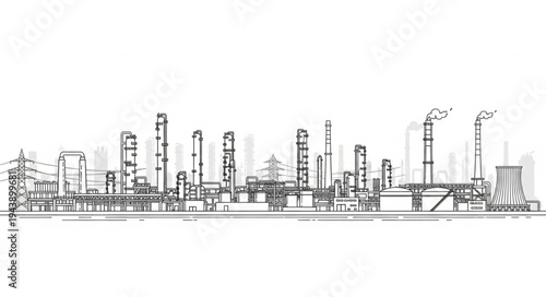 Industrial Factory Complex Landscape.