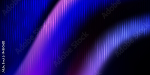 Futuristic ribbed texture with fractal glass effect and smooth fluted vertical lines of rainbow neon gradient.