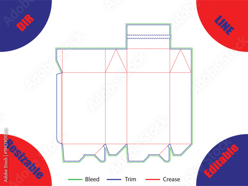 Diagram of Bleed Trim and Crease Lines for a Folded Brochure 1