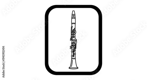 Detailed illustration of a clarinet.