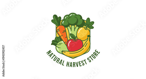 Fresh fruit and vegetable still life.