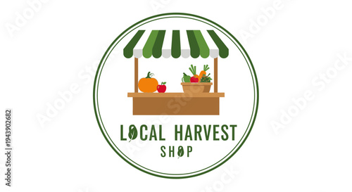 Local Harvest Shop Fruit Stand Logo 1.