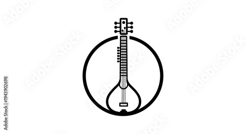 Mandolin musical instrument logo design 2.