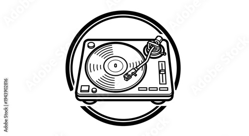 Turntable vinyl record player device.