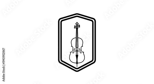 Violin musical instrument logo icon.