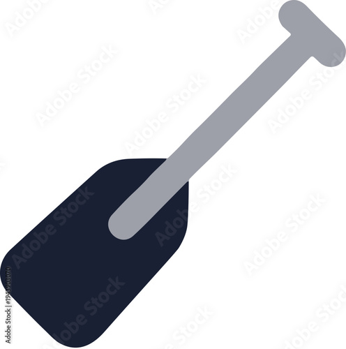 Flat Isolated Paddle Boating Oar Sport Equipment Illustration Element