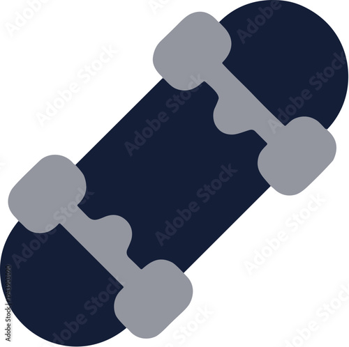 Simple Flat Skateboard Deck Ride Equipment Sport Recreation Illustration