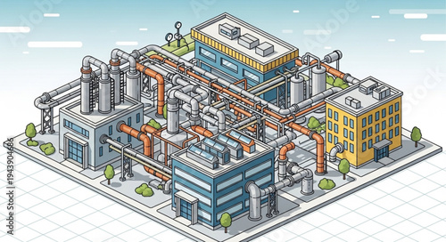 Industrial Factory Complex Structure.