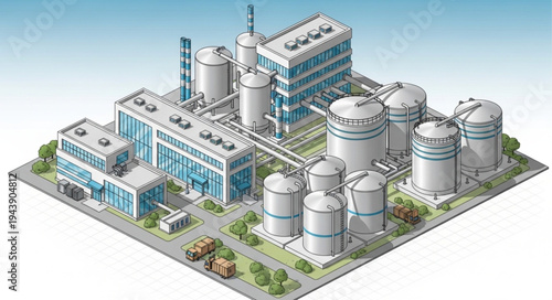 Industrial Factory Complex Structure.
