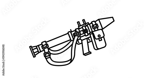 Line Art Illustration of a Rocket Launcher