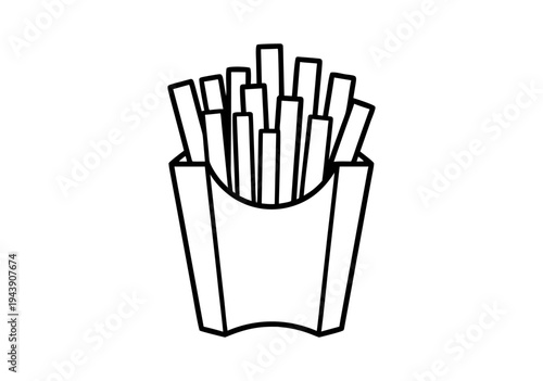 French Fries Food Vector Illustration - Delicious Snack Icon