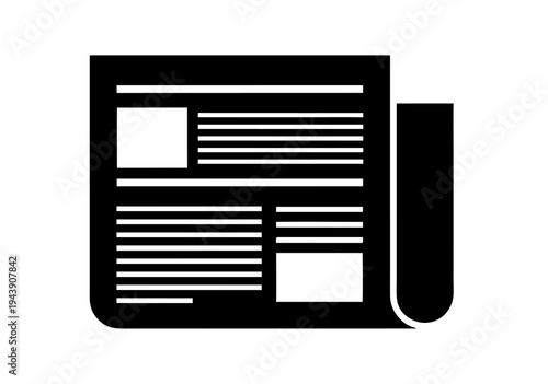 Newspaper vector illustration, a graphic representation of a folded newspaper with headlines and articles for news and information