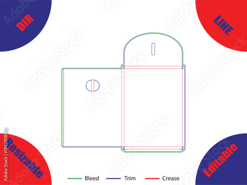 Diagram of envelope with bleed trim and crease lines