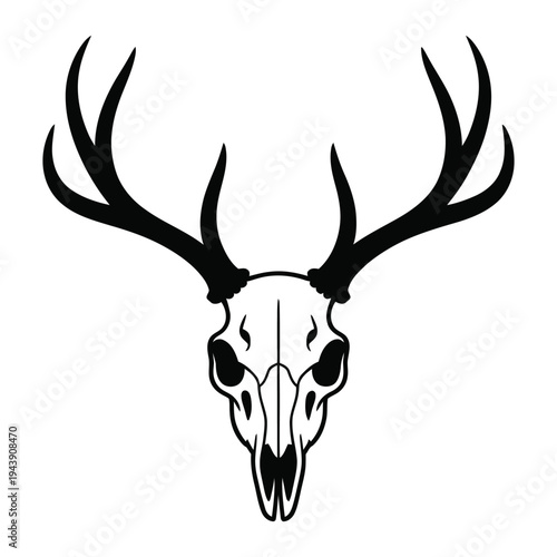 deer head skull silhouette