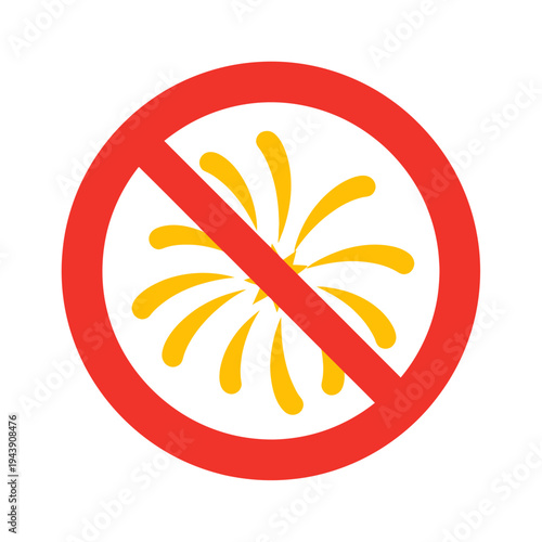 Fireworks Prohibited Sign Indicating Restricted Pyrotechnic Activity