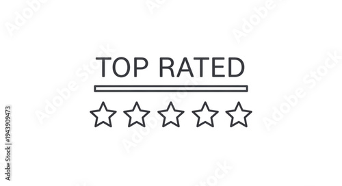 Top Rated Five Star Rating Symbol Graphic.