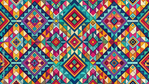 Vibrant Geometric Ethnic Pattern Design