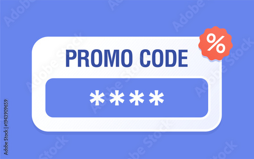 online shop template with promo code. Enter the promo code to use the discount. Modern design. Vector illustration .insert promo code button label clipart vector. Coupon pop up message with discount 