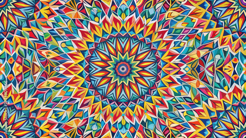 Vibrant Kaleidoscope Mandala Pattern Design