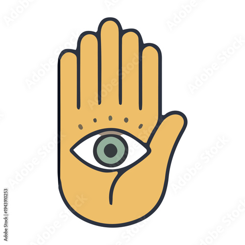 Hand with All-Seeing Eye Icon