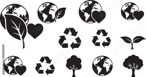 Eco Friendly Symbols and Icons for Conservation and Sustainability