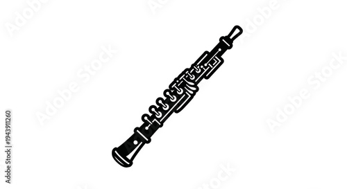 Detailed illustration of a clarinet instrument.