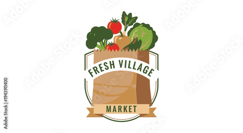 Fresh Village Market Logo Design 1.