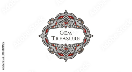 Gem treasure logo on white background.