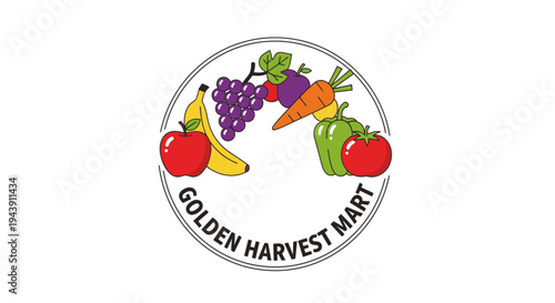 Golden Harvest Mart Fruit Logo.
