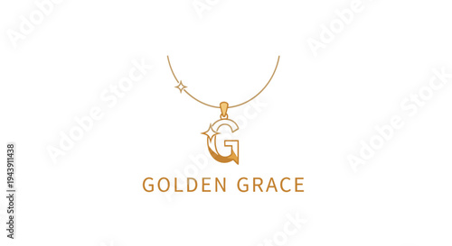 Golden necklace with letter G pendant.