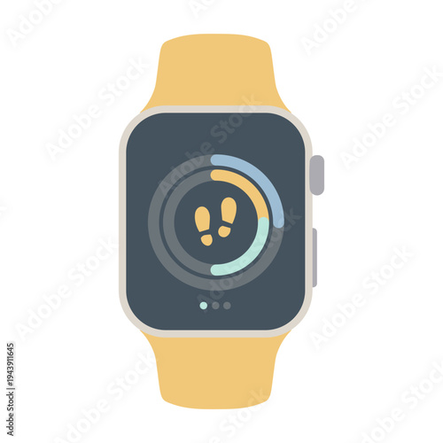 Smartwatch fitness tracker flat illustration