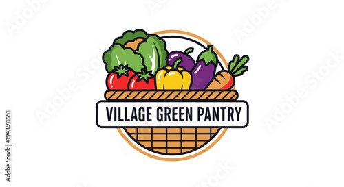 Vegetable basket with colorful fresh produce.